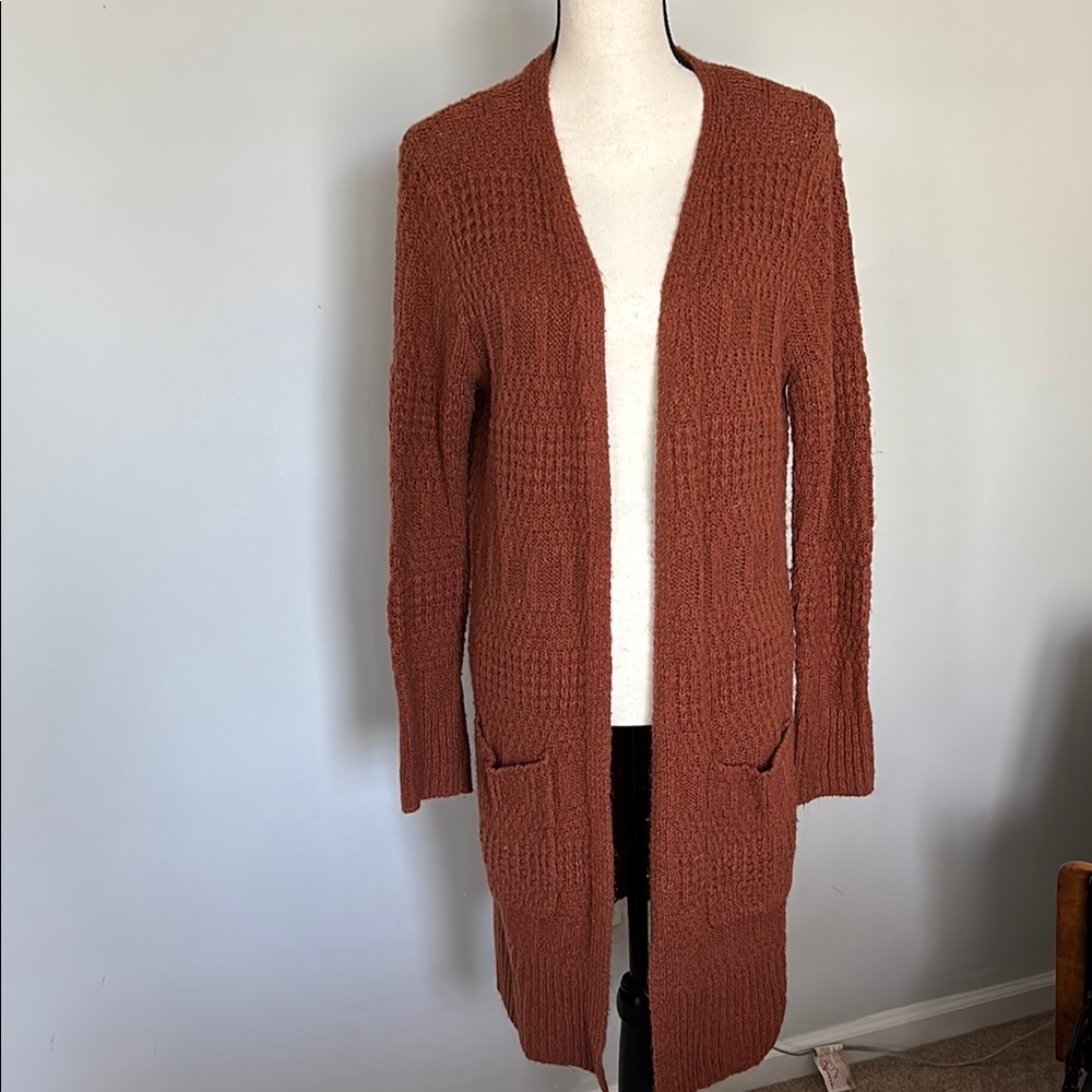 Long Open-Front Cardigan Sweater